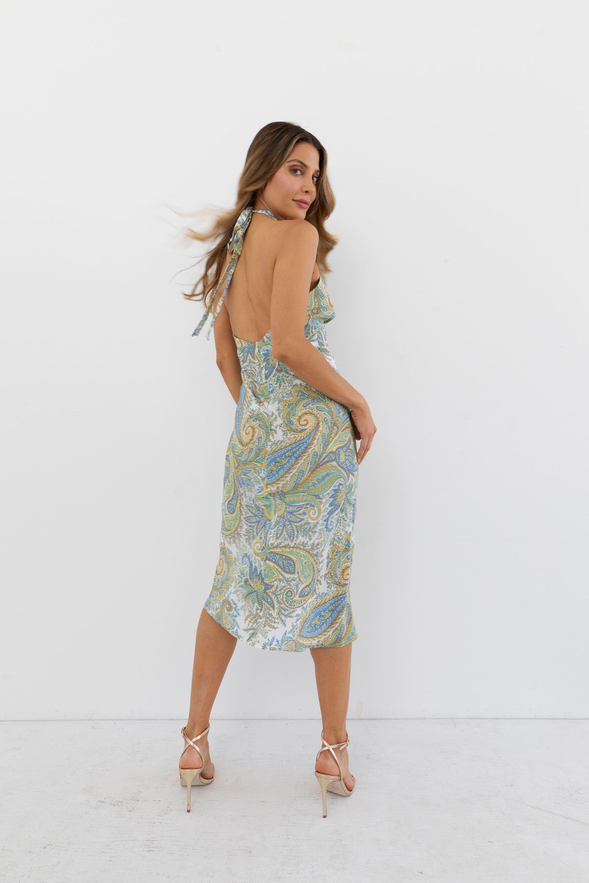 Lotusland Cross Front Midi Dress