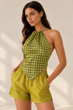 Scarf Top in Sage Green Mulberry Silk