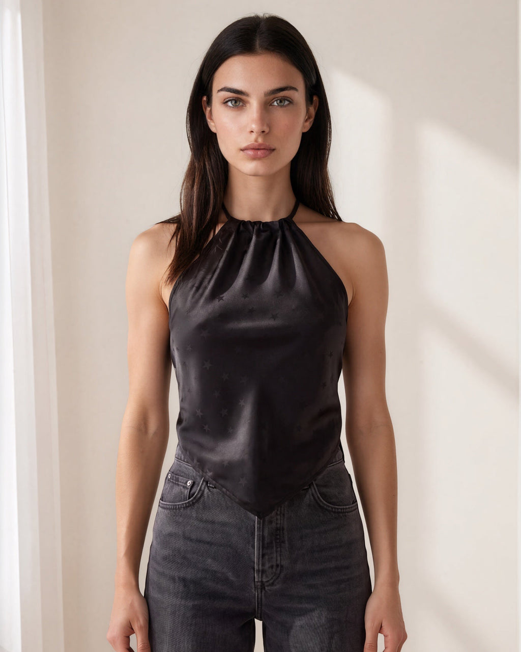 Scarf Top in Celestial Black
