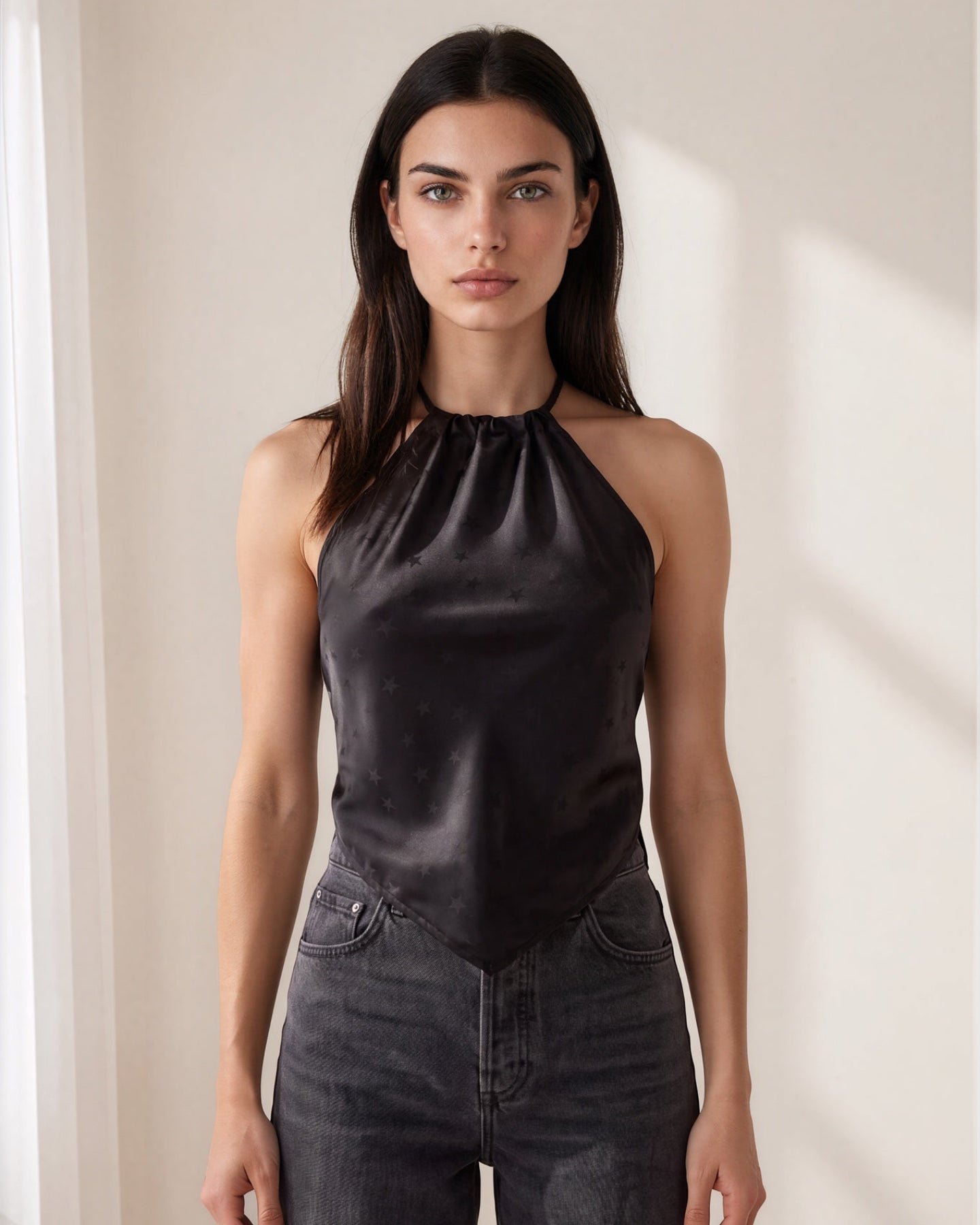 Scarf Top in Celestial Black