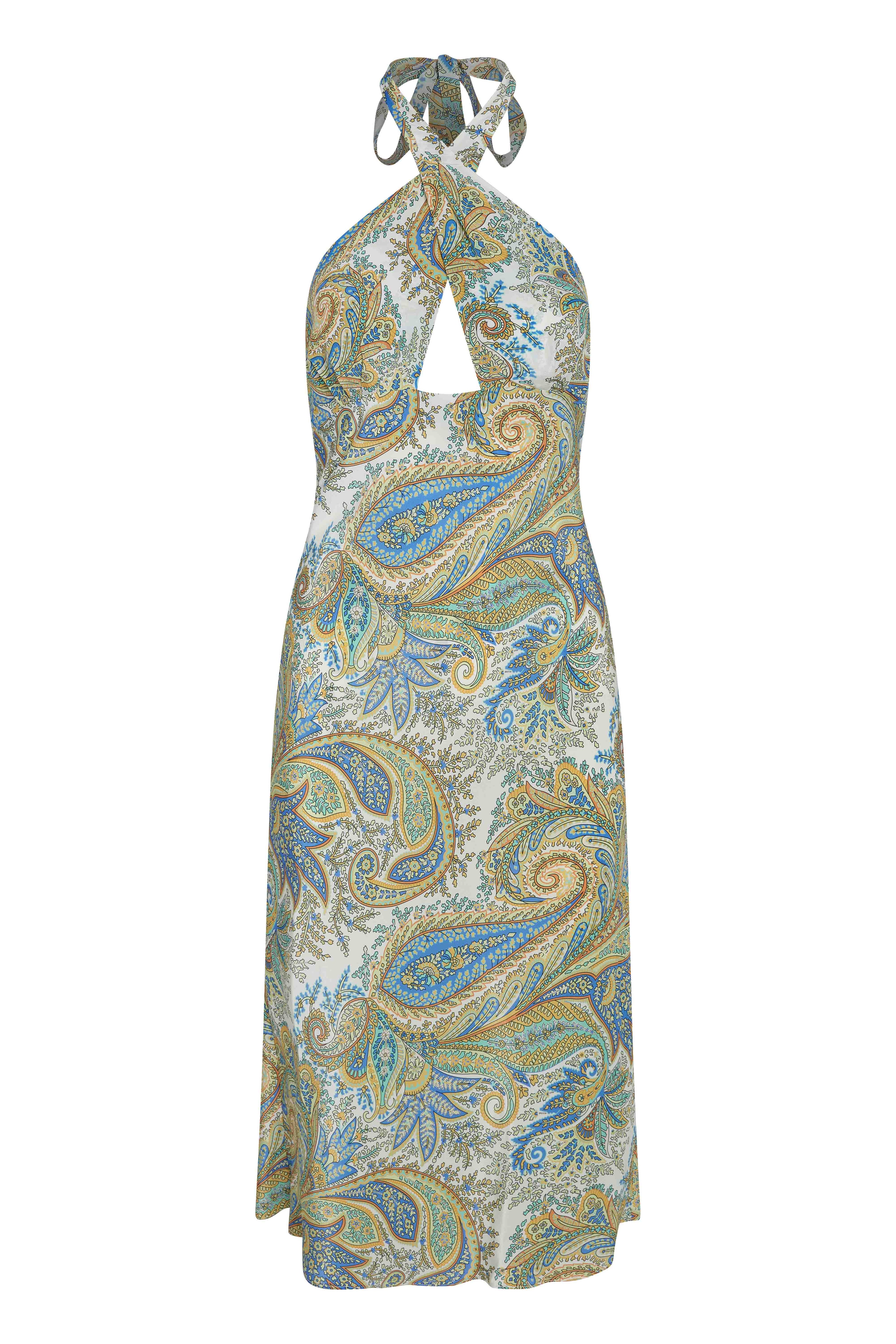 Lotusland Cross Front Midi Dress