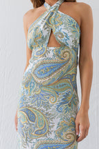 Lotusland Cross Front Midi Dress