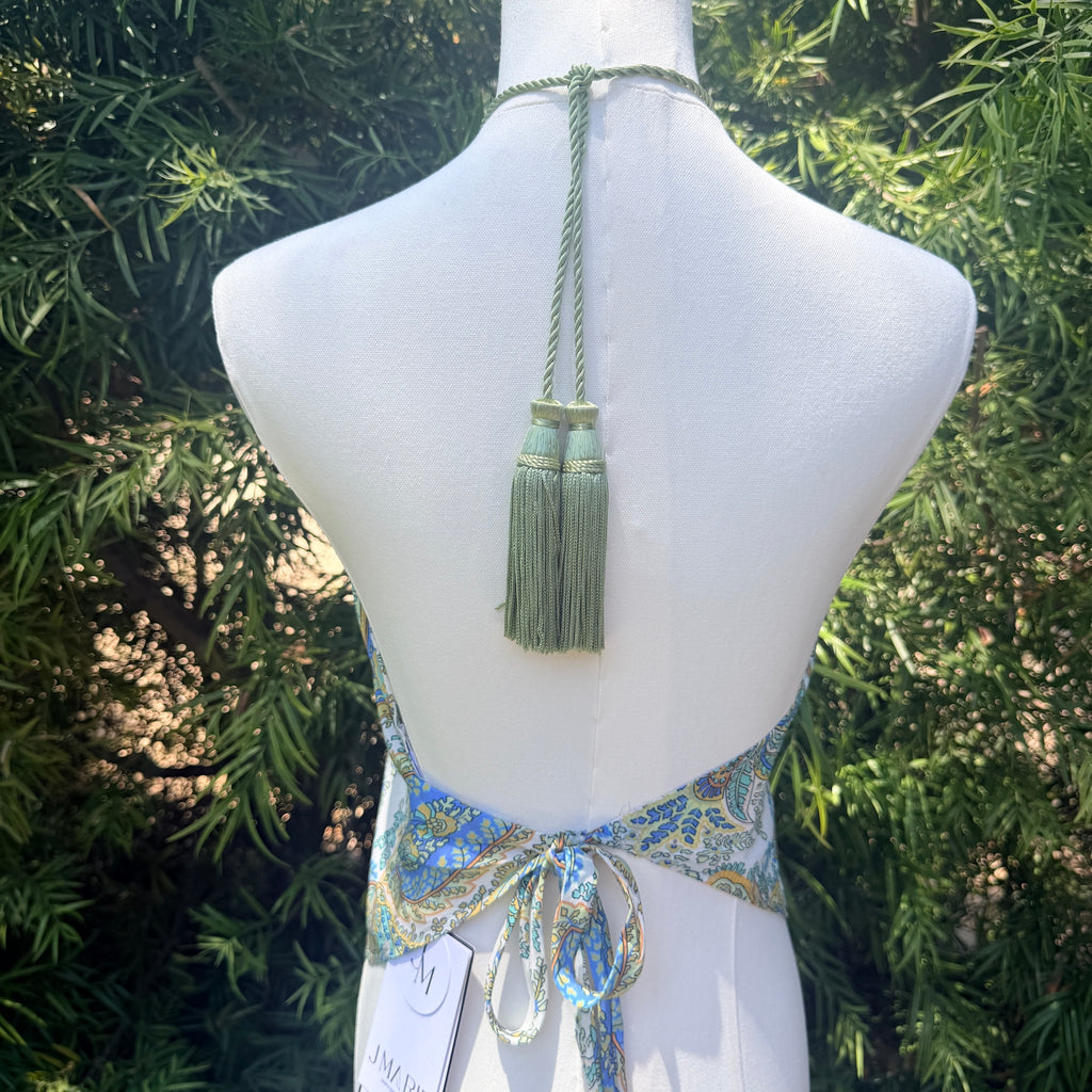 Scarf Top in Coastal Paisley Silk Crepe de Chine
