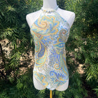 Scarf Top in Coastal Paisley Double Crepe Silk