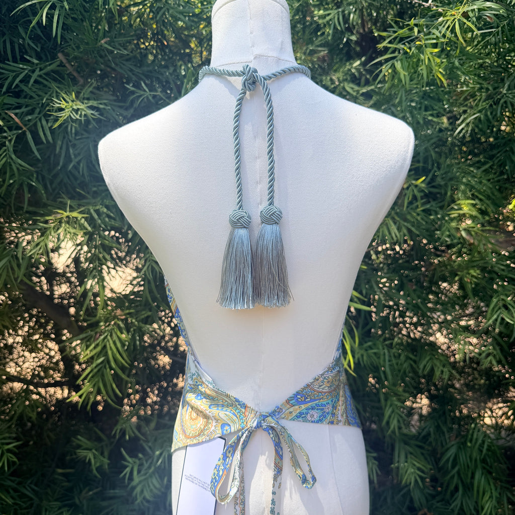 Scarf Top in Coastal Paisley Double Crepe Silk