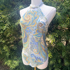 Scarf Top in Coastal Paisley Double Crepe Silk