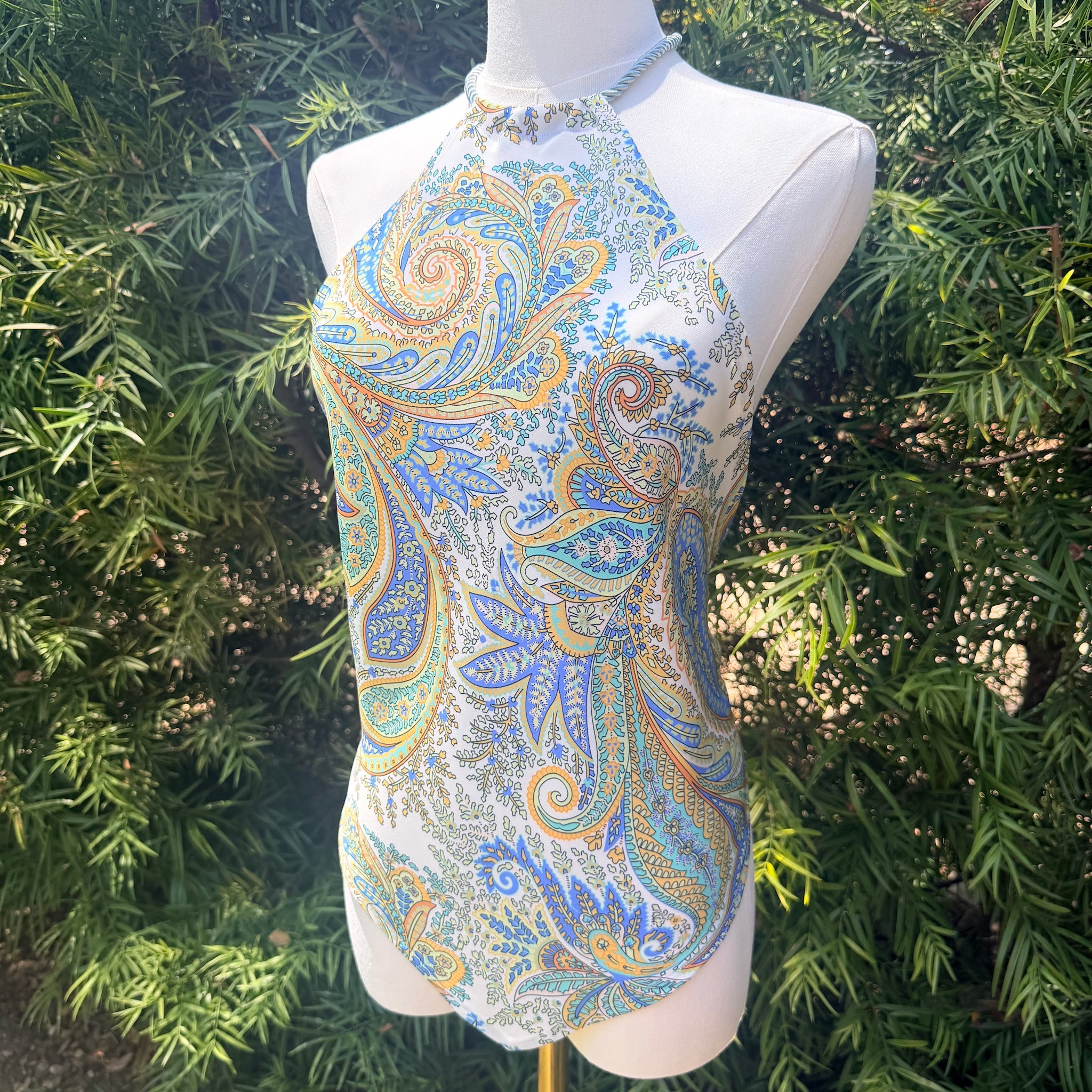 Scarf Top in Coastal Paisley Double Crepe Silk