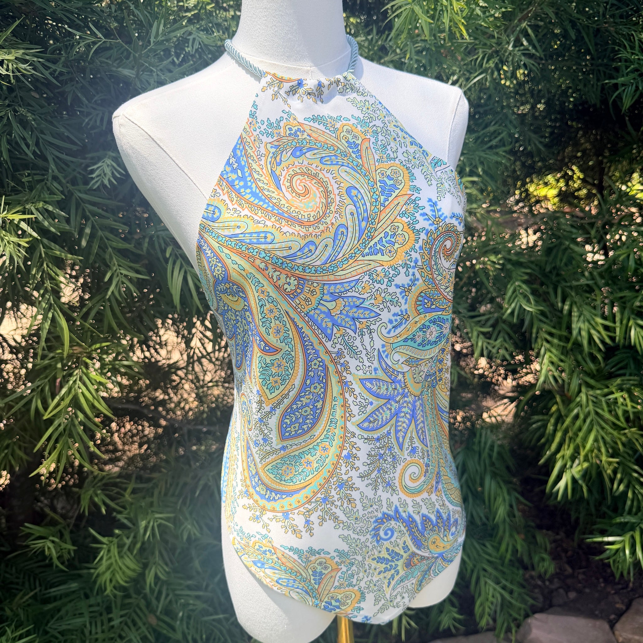 Scarf Top in Coastal Paisley Double Crepe Silk