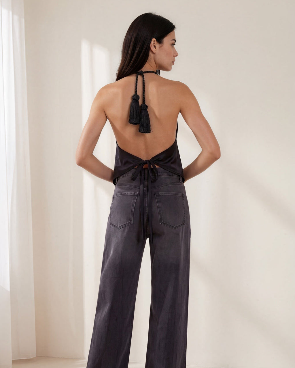 Scarf Top in Celestial Black
